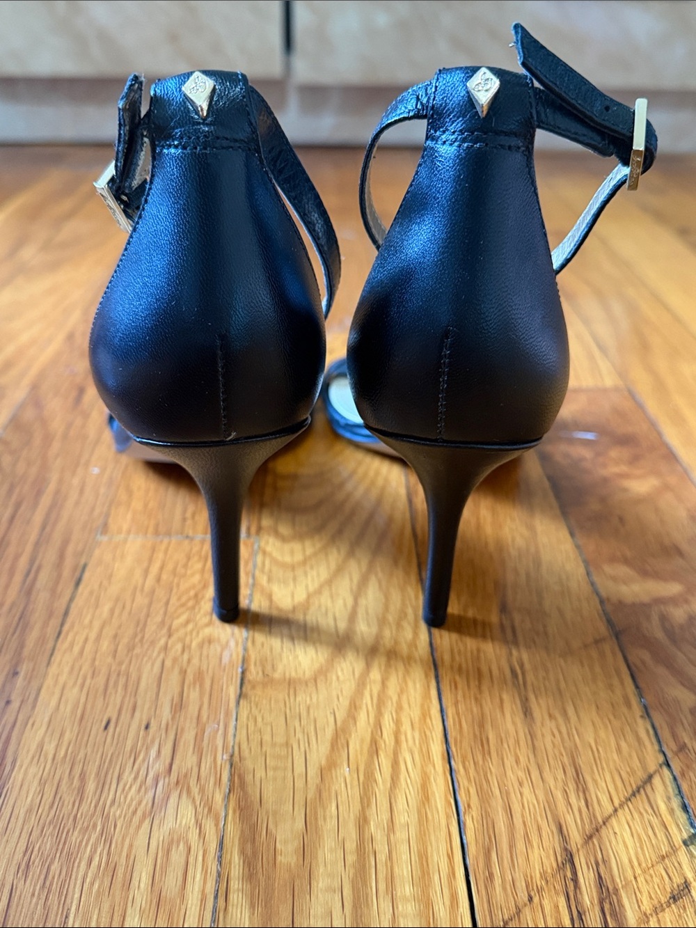 Sam Edelman Black Leather Patti Stiletto Sandals - Picture 5 of 5